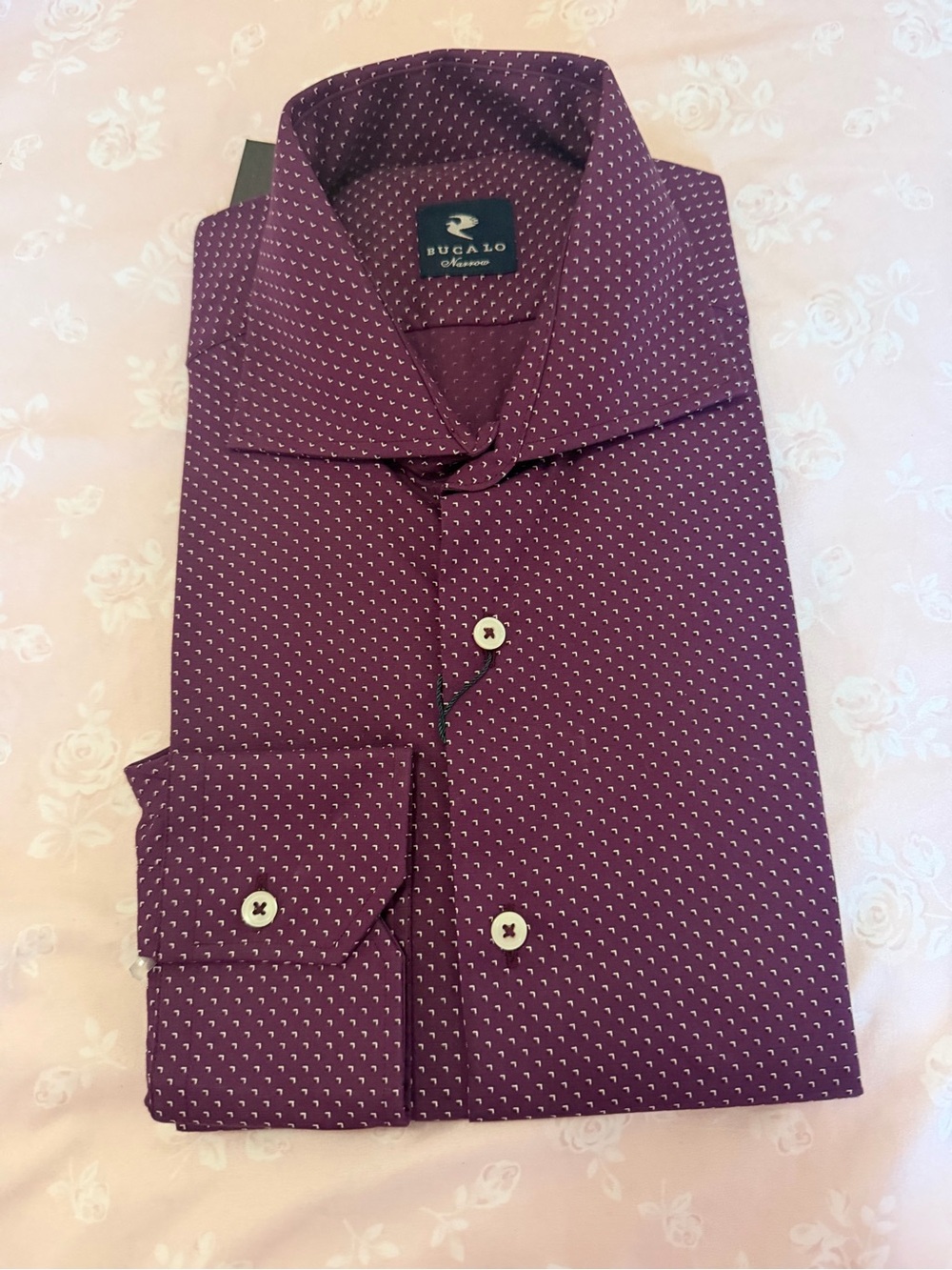 Modern Fit Men's Purple Patterned Dress Shirt